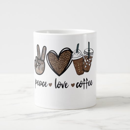 Friedensliebe-Kaffeetassen-Design Jumbo-Tasse (Vorderseite)