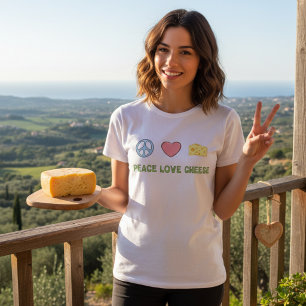 Friedensliebe-Käse-T-Shirt T-Shirt
