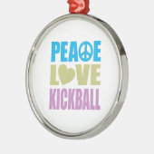 FriedensLiebe Kickball Silbernes Ornament (Links)