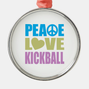 FriedensLiebe Kickball Silbernes Ornament