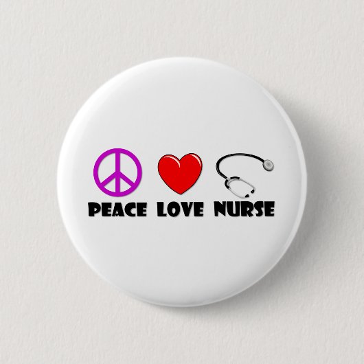 FriedensLiebe-Krankenschwester Button (Vorderseite)