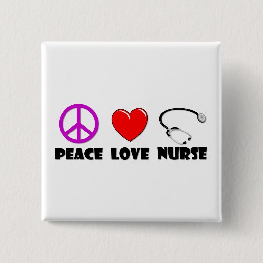 FriedensLiebe-Krankenschwester Button (Vorderseite)