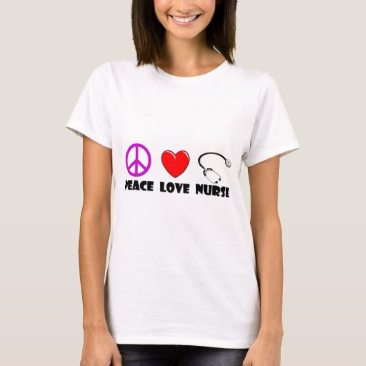 FriedensLiebe-Krankenschwester T-Shirt (Vorderseite)