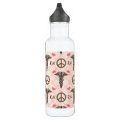FriedensLiebe-KrankenschwesterCaduceus RN BPA Edelstahlflasche (Rechts)
