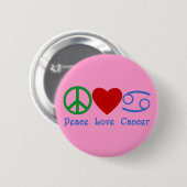 FriedensLiebe-Krebs-Tierkreis-Symbol Button (Vorne & Hinten)