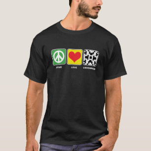 FriedensLiebe-Kreuzworträtsel-Nerd-Nerdy T-Shirt