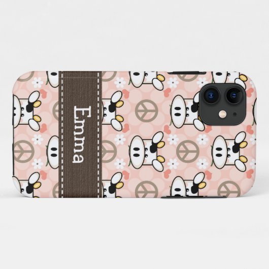 FriedensLiebe-Kuh Case-Mate iPhone Hülle (Rückseite (Horizontal))