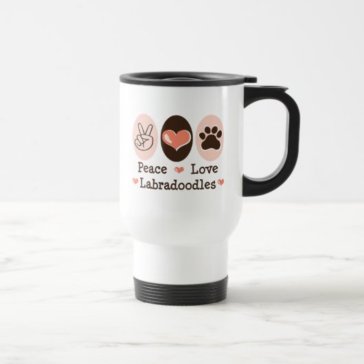 FriedensLiebe Labradoodles Reise-Tasse Reisebecher (Rechts)