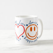 FriedensLiebe-Lächeln Kaffeetasse (VorderseiteRechts)