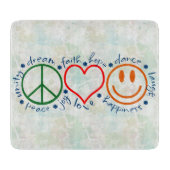 FriedensLiebe-Lächeln Schneidebrett (Vorderseite)