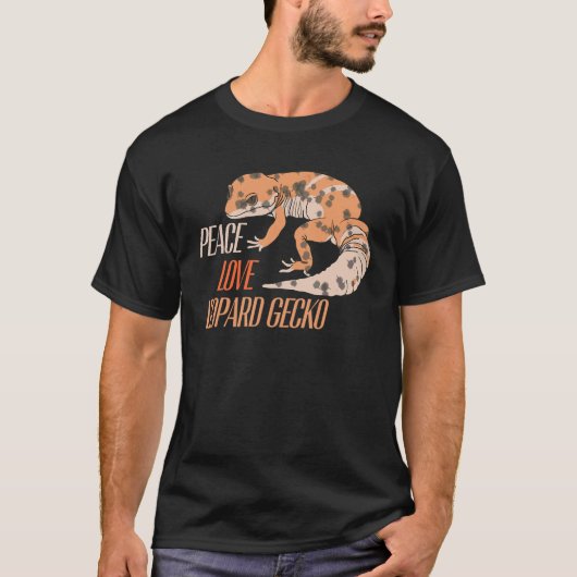 Friedensliebe Leopardgecko Haustier T-Shirt (Vorderseite)