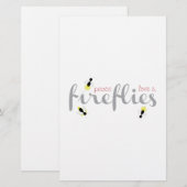 FriedensLiebe-Leuchtkäfer Briefpapier (Vorne/Hinten)