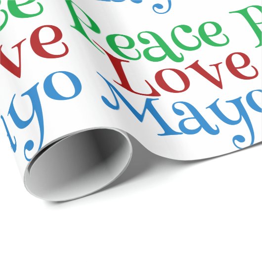 FriedensLiebe-Majonäse lustiges Mayo Geschenkpapier (Rolleneckpunkt)