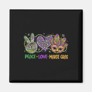Friedensliebe Mardi Gras Maskenperlen für Frauen K Magnet