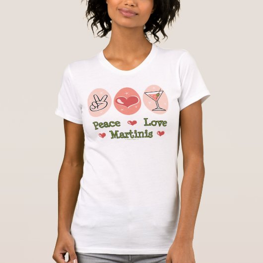 FriedensLiebe-Martini-Behälter-Spitze T-Shirt (Vorderseite)