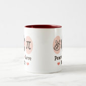 FriedensLiebe-Mathe-Tasse Zweifarbige Tasse (Mittel)