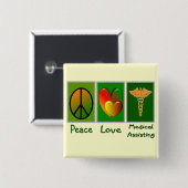 FriedensLiebe-medizinische Unterstützung Button (Vorne & Hinten)