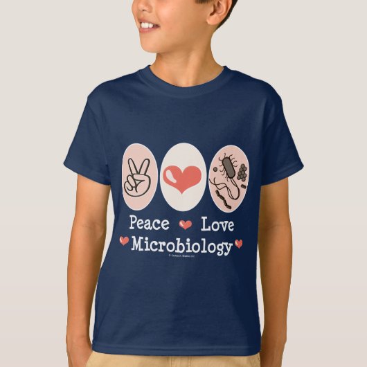FriedensLiebe-Mikrobiologie scherzt T-Shirt (Vorderseite)