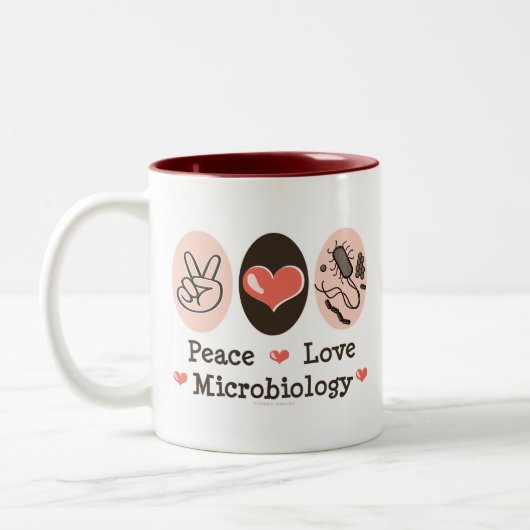 FriedensLiebe-Mikrobiologie-Tasse Zweifarbige Tasse (Links)