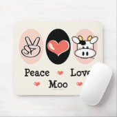 FriedensLiebe-MOO-Kuh Mousepad (Mit Mouse)