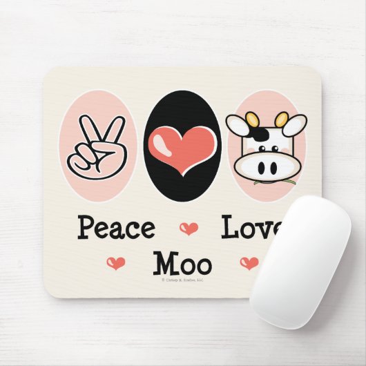 FriedensLiebe-MOO-Kuh Mousepad (Mit Mouse)