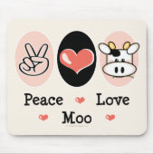 FriedensLiebe-MOO-Kuh Mousepad (Vorne)