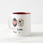 FriedensLiebe-MOO-Kuh-Tasse Zweifarbige Tasse (Vorderseite Links)
