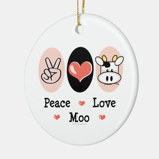 FriedensLiebe-MOO-Verzierung Keramikornament (Links)