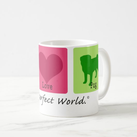 FriedensLiebe-Mops Kaffeetasse (VorderseiteRechts)