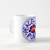 FriedensLiebe-Mops-Keramik-Kaffee-Tasse Kaffeetasse (Vorderseite Links)