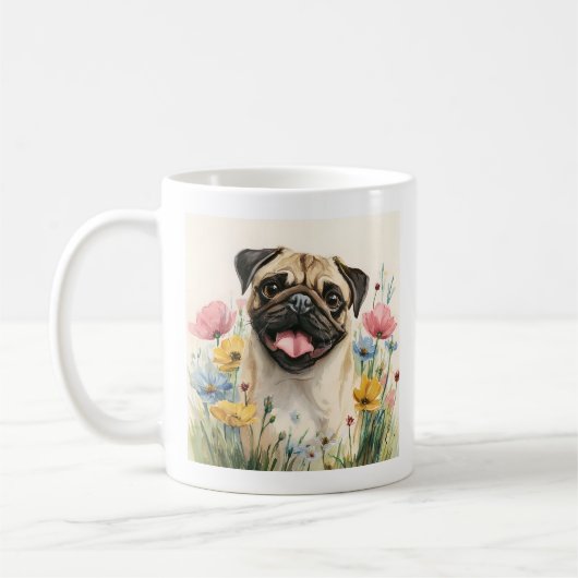 Friedensliebe Mops Tasse (Links)