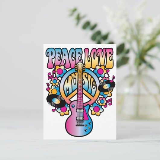 FriedensLiebe-Musik Postkarte (Stehend Vorderseite)