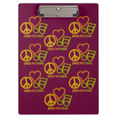 FriedensLiebe-Musikgewohnheitsklemmbrett Klemmbrett (Vorderseite)