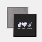 Friedensliebe Narwal für Mädchen Jungen Kinder Magnet (Vorderseite/Rückseite)
