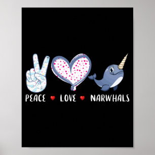 Friedensliebe Narwal für Mädchen Jungen Kinder Poster