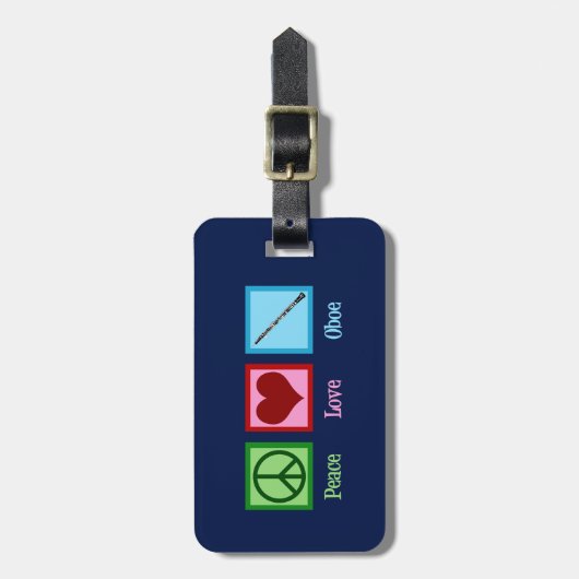 FriedensLiebe Oboe Gepäckanhänger (Vorderseite vertikal)