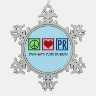 FriedensLiebe-Öffentlichkeitsarbeiten Schneeflocken Zinn-Ornament