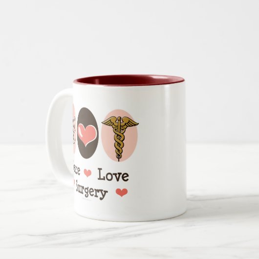 FriedensLiebe-Operations-Chirurg-Schale Zweifarbige Tasse (Vorderseite Links)