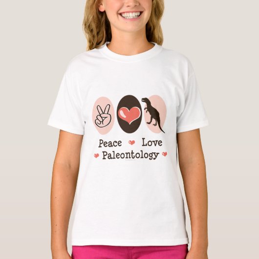 FriedensLiebe-Paläontologie scherzt Wecker-T-Shirt T-Shirt (Vorderseite)