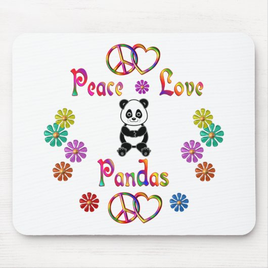 FRIEDENSLiebe-PANDAS Mousepad (Vorne)