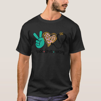 Friedensliebe Pflegender Leopard Herz Krankenschwe T-Shirt