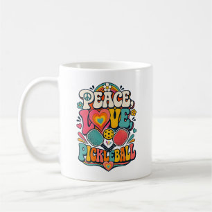 Friedensliebe Pickleball Retro Groovy Sport Kaffeetasse