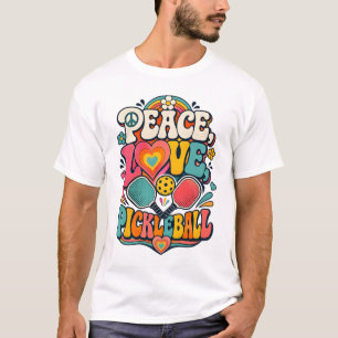 Friedensliebe Pickleball Retro Groovy Sport T-Shirt