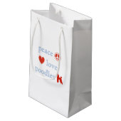 FriedensLiebe-Pudel Kleine Geschenktüte (Rückseite Schrägansicht)