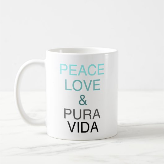 FriedensLiebe Pura Vida aquamariner u. schwarzer Kaffeetasse (Links)
