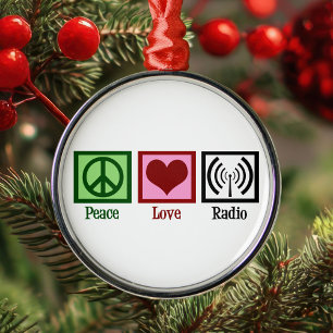 FriedensLiebe-Radio Silbernes Ornament