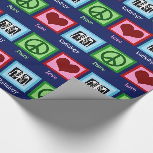 FriedensLiebe-Radiologie-cooler Radiologe Geschenkpapier (Ecke)