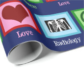 FriedensLiebe-Radiologie-cooler Radiologe Geschenkpapier (Rolleneckpunkt)