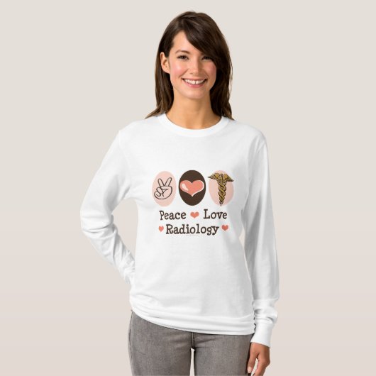 FriedensLiebe-Radiologie-langer Hülsen-T - Shirt (Vorne ganz)