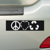 FriedensLiebe recyceln Autoaufkleber (Auf Auto)